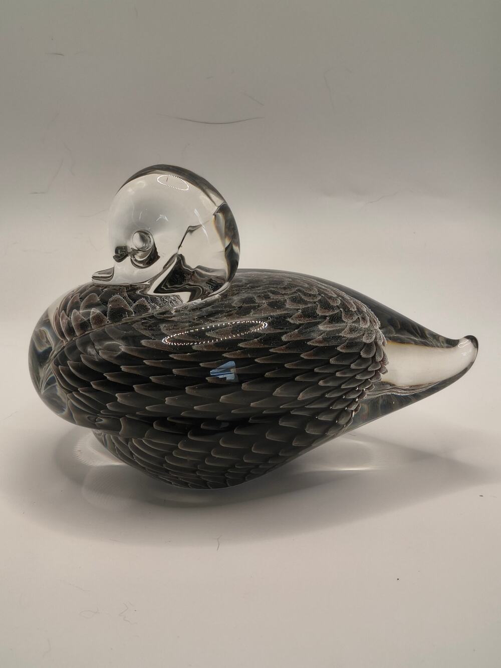 Vintage Large F M Konstglas Sommerso Duck